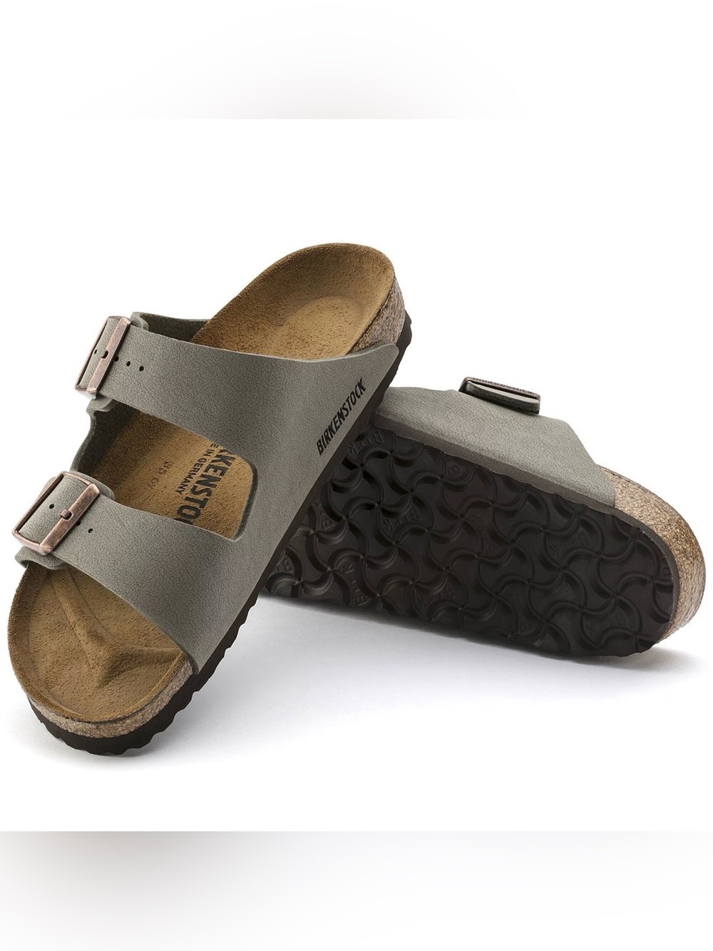Birkenstock Arizona Birkibuc Sandals – Stone – Size 43 Regular – NIB - Picture 5 of 6